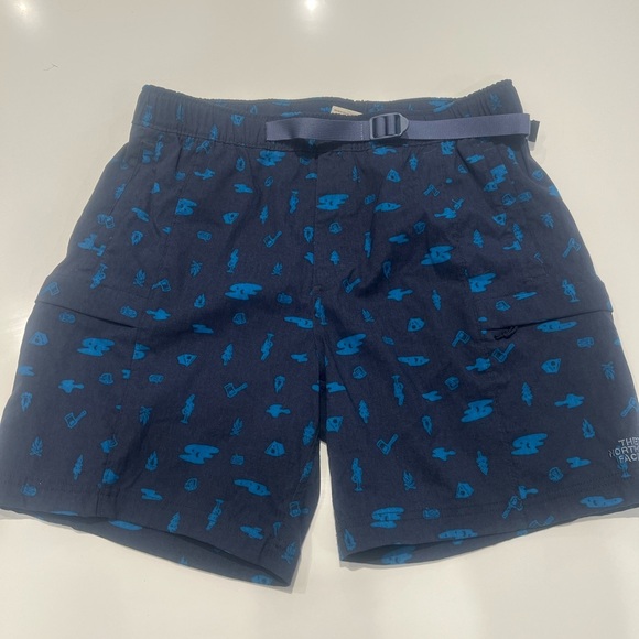 North Face Shorts Mens Medium Blue Cargo V Belted Performance Stretch Adult - Picture 1 of 8